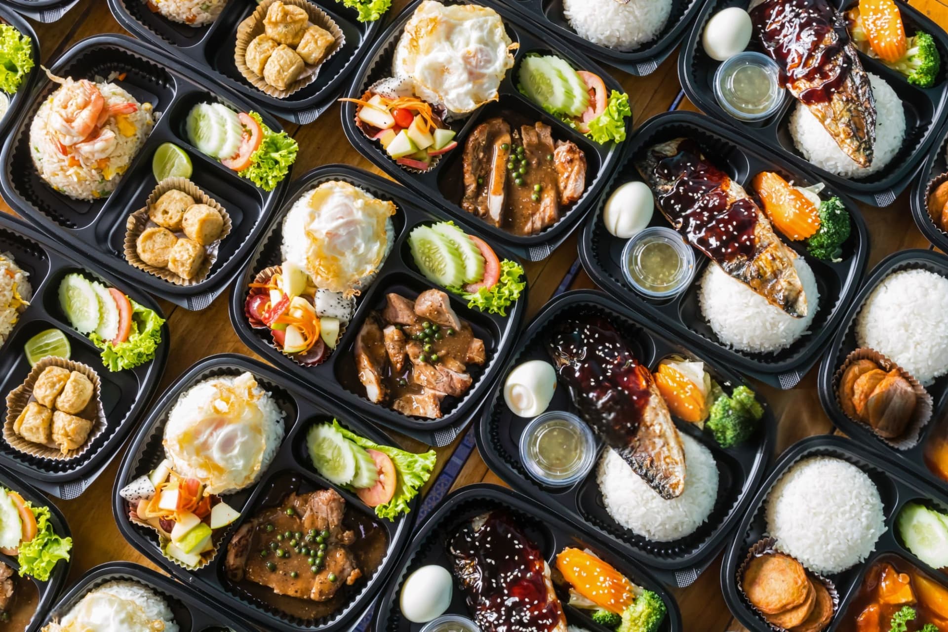 Premium meal box with elegantly arranged food